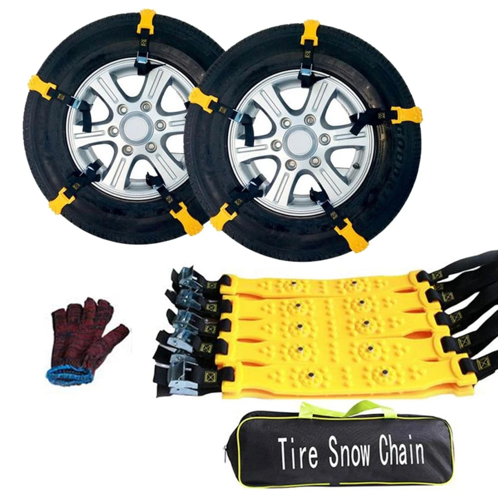 Mreoocar 10pcs Universal Car Snow Chains Winter Thickening Security Chains Tire Width 165-275mm  Anti Slip Snow Tire Chains