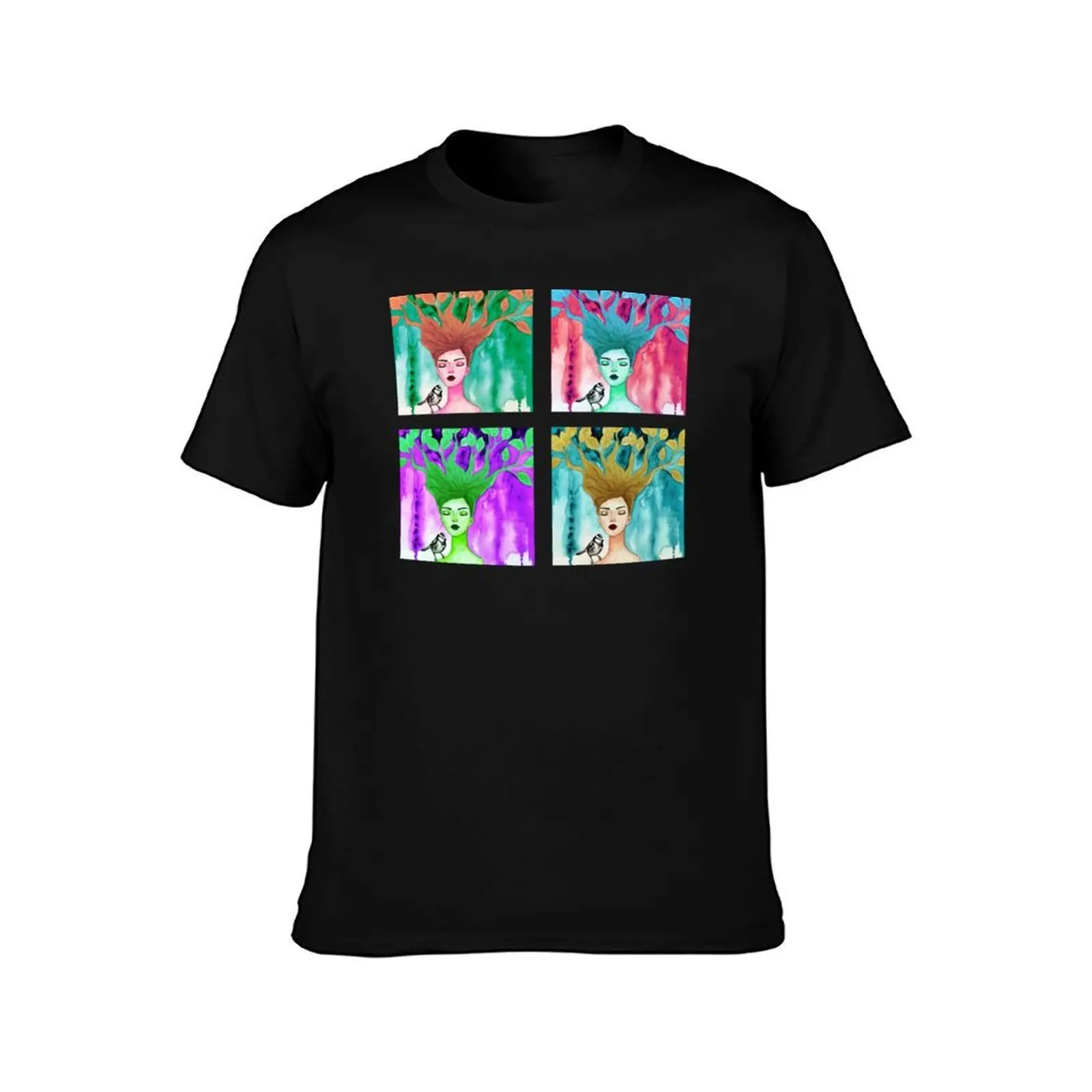 Cute female face art sticker pack - I have a chirp on my shoulder design by CoolCleverCute T-Shirt