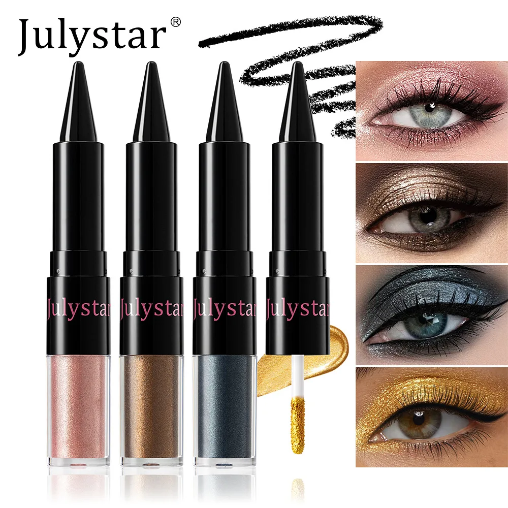 Julystar Set di eyeliner per ombretti a 8 colori Matte Pearl Glitter Lustre Design a doppia faccia Cosmetici professionali di moda 3g e 4.2ml
