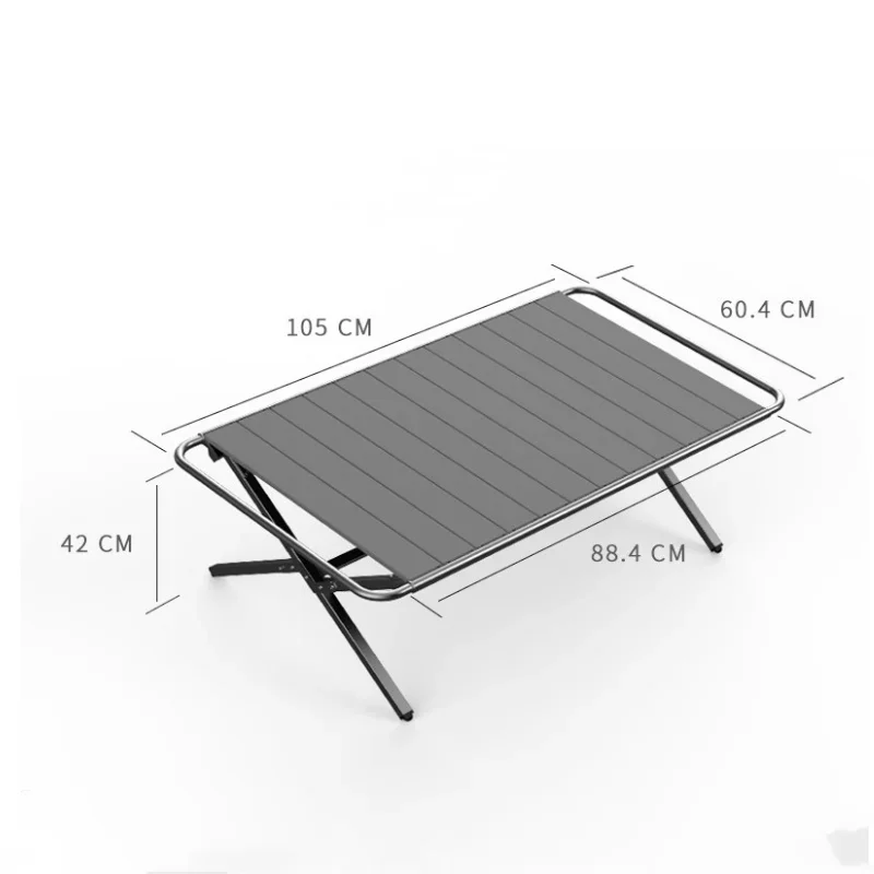 Outdoor Aluminum Alloy Table Camping Egg Roll Folding Table Portable Lightweight Self-driving Barbecue Table