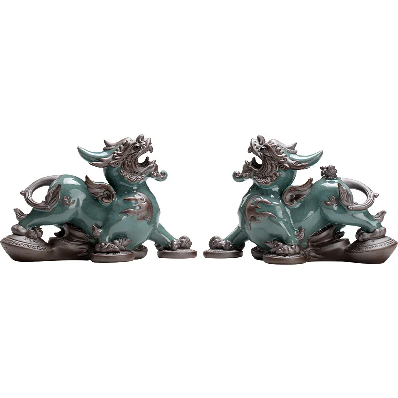 

PYH office home decoration, living room desktop decoration, Chinese entrance ornament creative Pixiu pair
