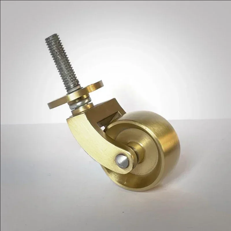 Antique Casters Wheels Vintage Brass Wheels Heavy Duty, M8 Screw Mounting, Wheel Diameter 32mm, for Furniture, Office Chairs