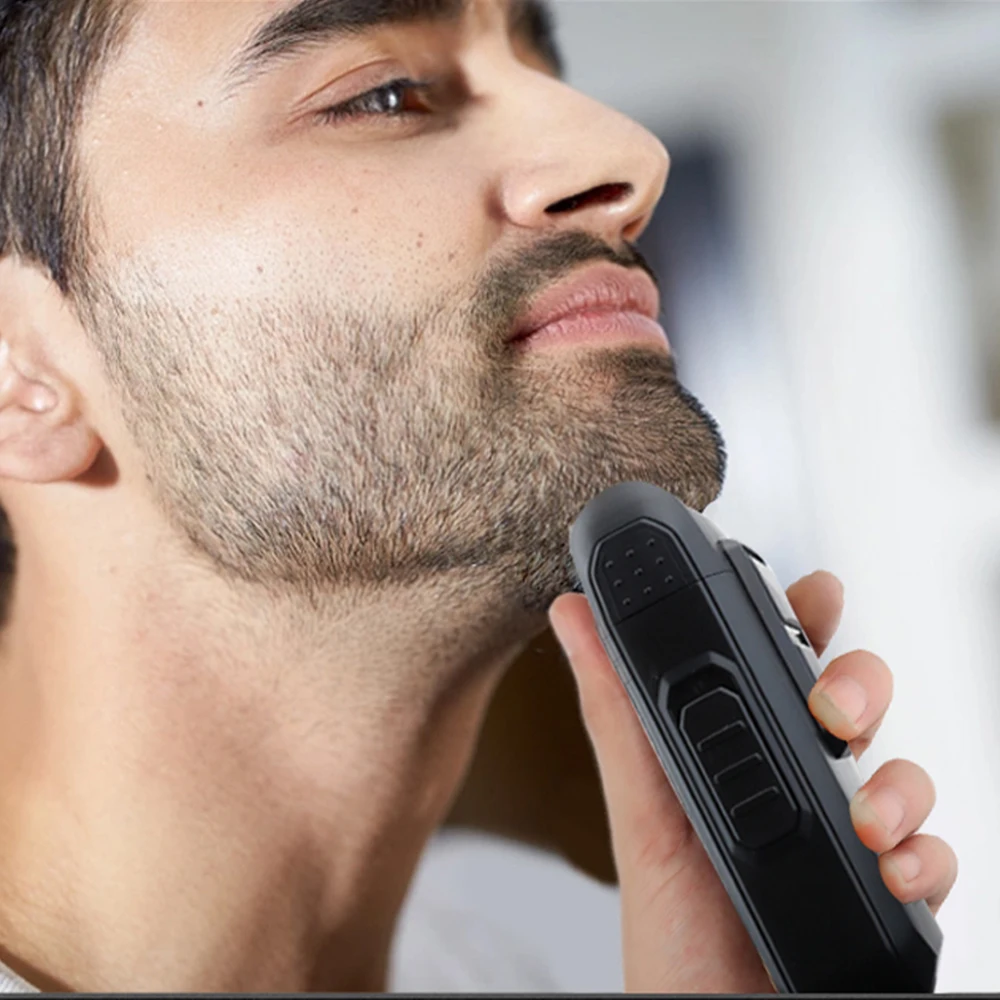 Máquina de corte de cabelo elétrico profissional, USB masculino carregando barba aparador, Alta potência