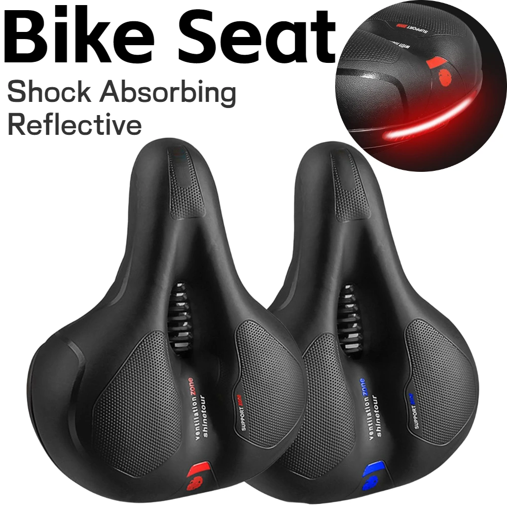 Hollow Bike Saddle Wide Bicycle Seat Breathable Comfortable Saddle Bicycle Children Bike Saddle for Road Journey MTB Cycling