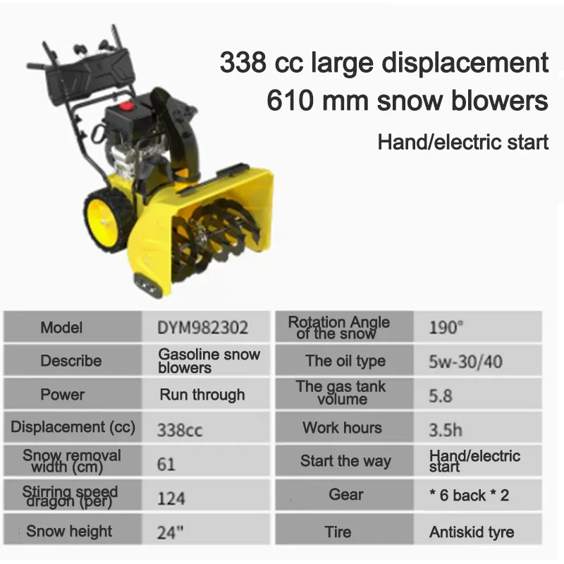 

2 In 1 Multifunctional Hand Push Small Snow Blower Household Snowplow Equipment With 15 Inch NonSlip Tires For Park Factory Area