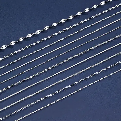 925 Sterling Silver 1.1mm Thin Rolo Chain, Water Wave Chain, Necklaces for Women Fashion Jewelry DIY Matching Wholesale