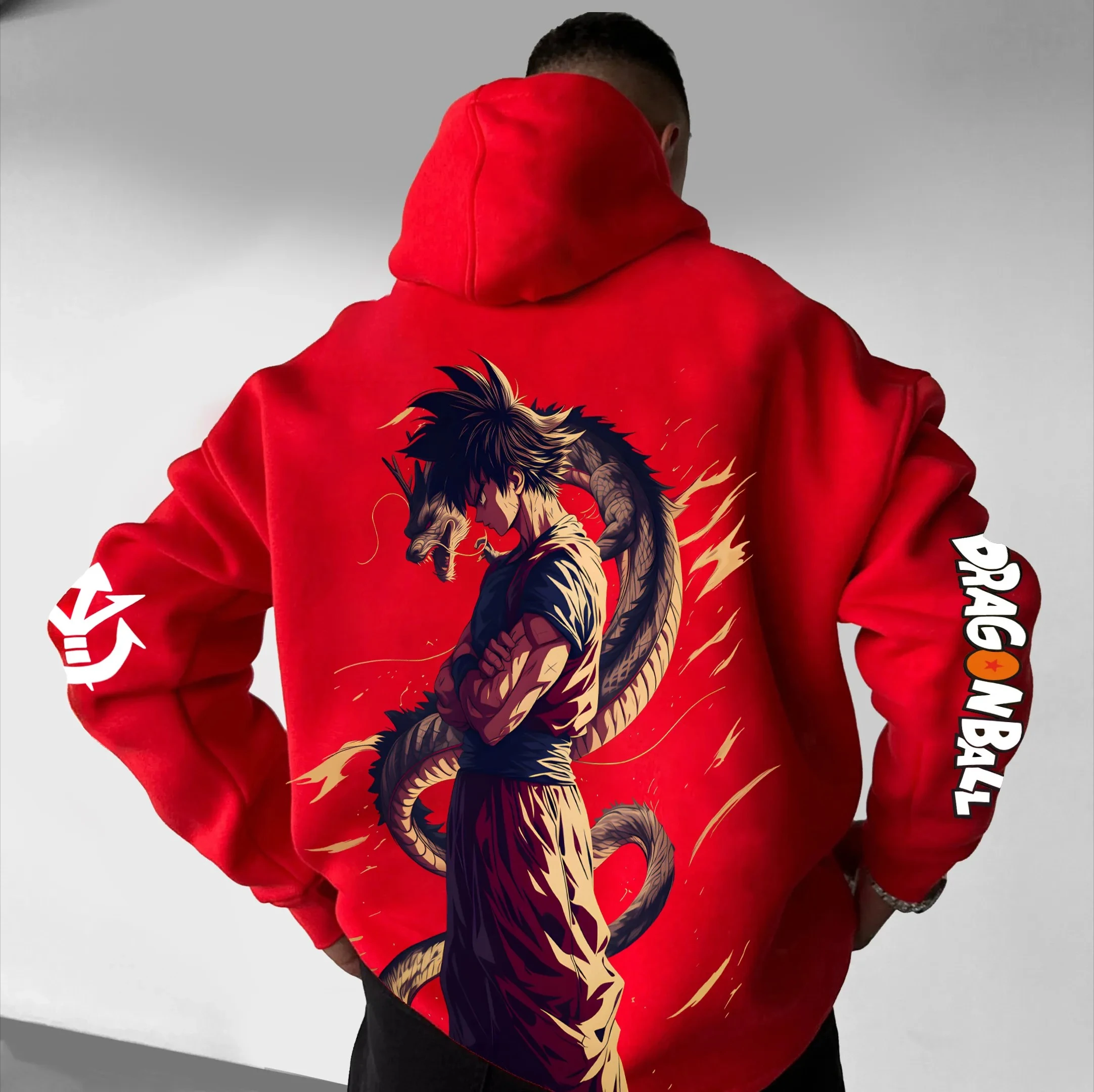 Dragon Ball Animation Hot Blood Peripheral Sudaderas con capucha estampadas para hombres y mujeres Deportes de otoño e invierno Sudaderas con capucha sueltas