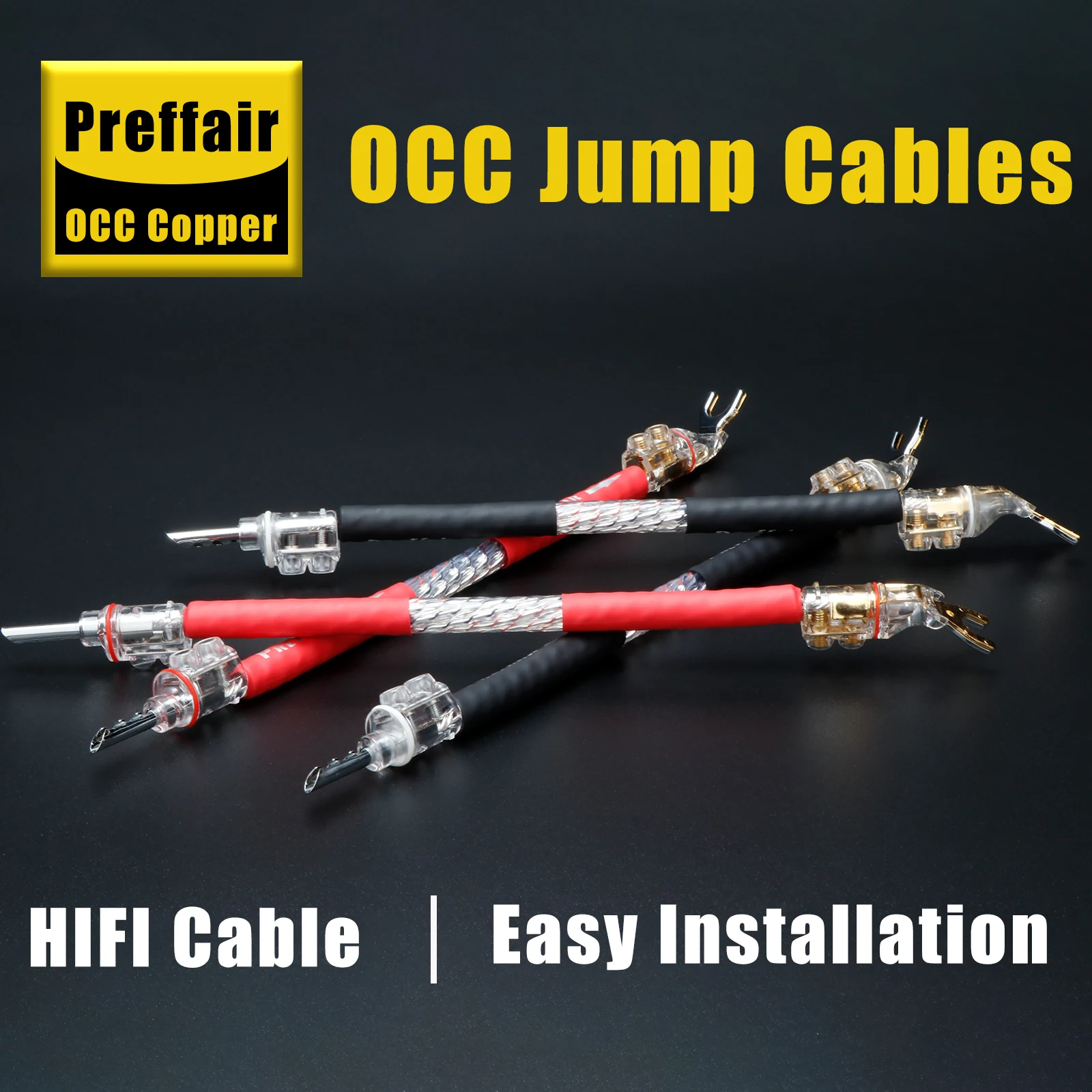 4 قطعة كابل قافز hifi 7N occ كابل سلك جسر مكبر الصوت المطلي بالفضة