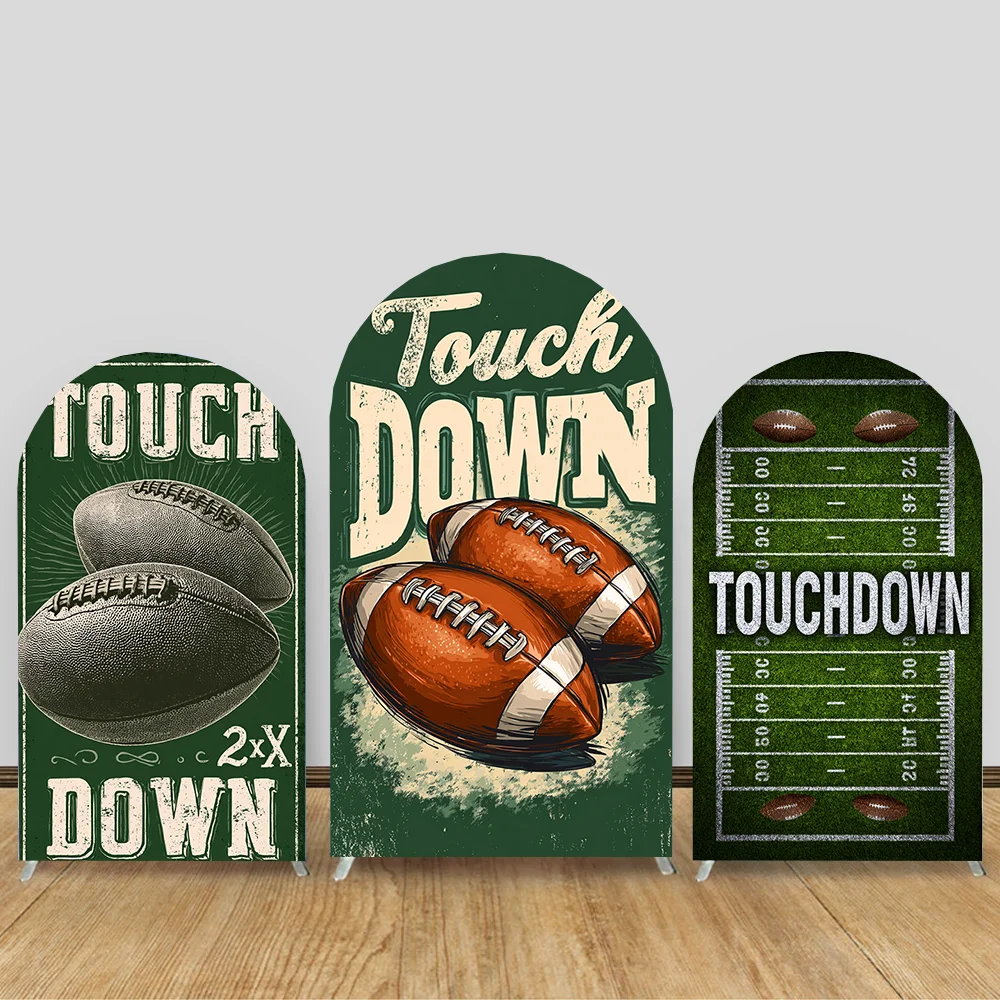 

2-Sided Arch Backdrop American Rugby theme Cover Boy Birthday Party Decor Arched Wall Sports Field Photo Background Banner
