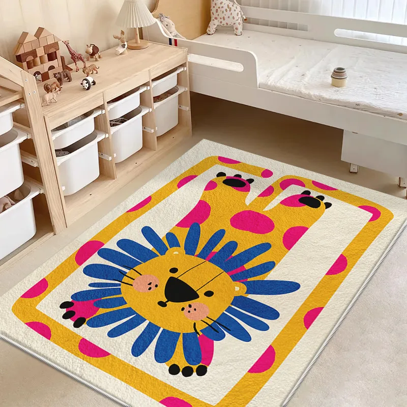 

Cartoon Style Living Room Decoration Anti-slip Carpet Large Size Rugs for Bedroom Thick Plush Children Floor Mat Fluffy Soft Rug