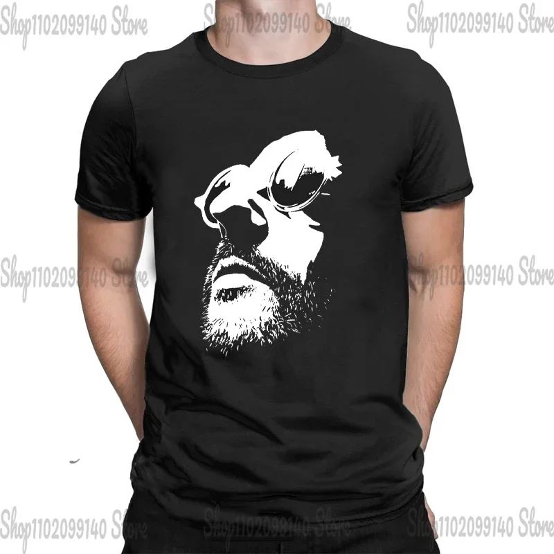 2024 Leon Movie T Shirts for Men  T-Shirts Round Neck The Professional Mathilda Natalie Portman Besson Tee Shirt Short Sleeve