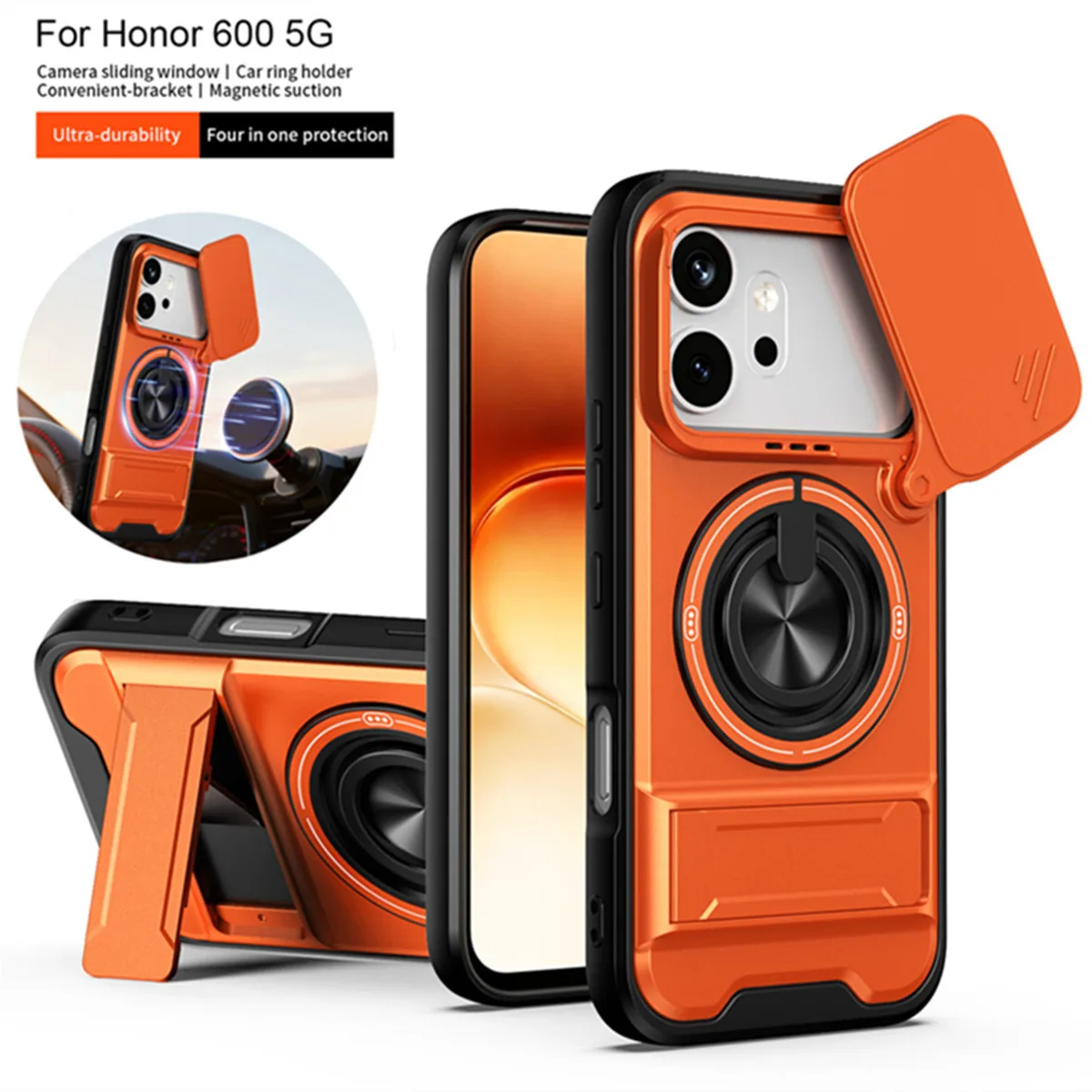 Armor Capa for Huawei Honor 600 Pro Anti-Drop Lens Slide Cam