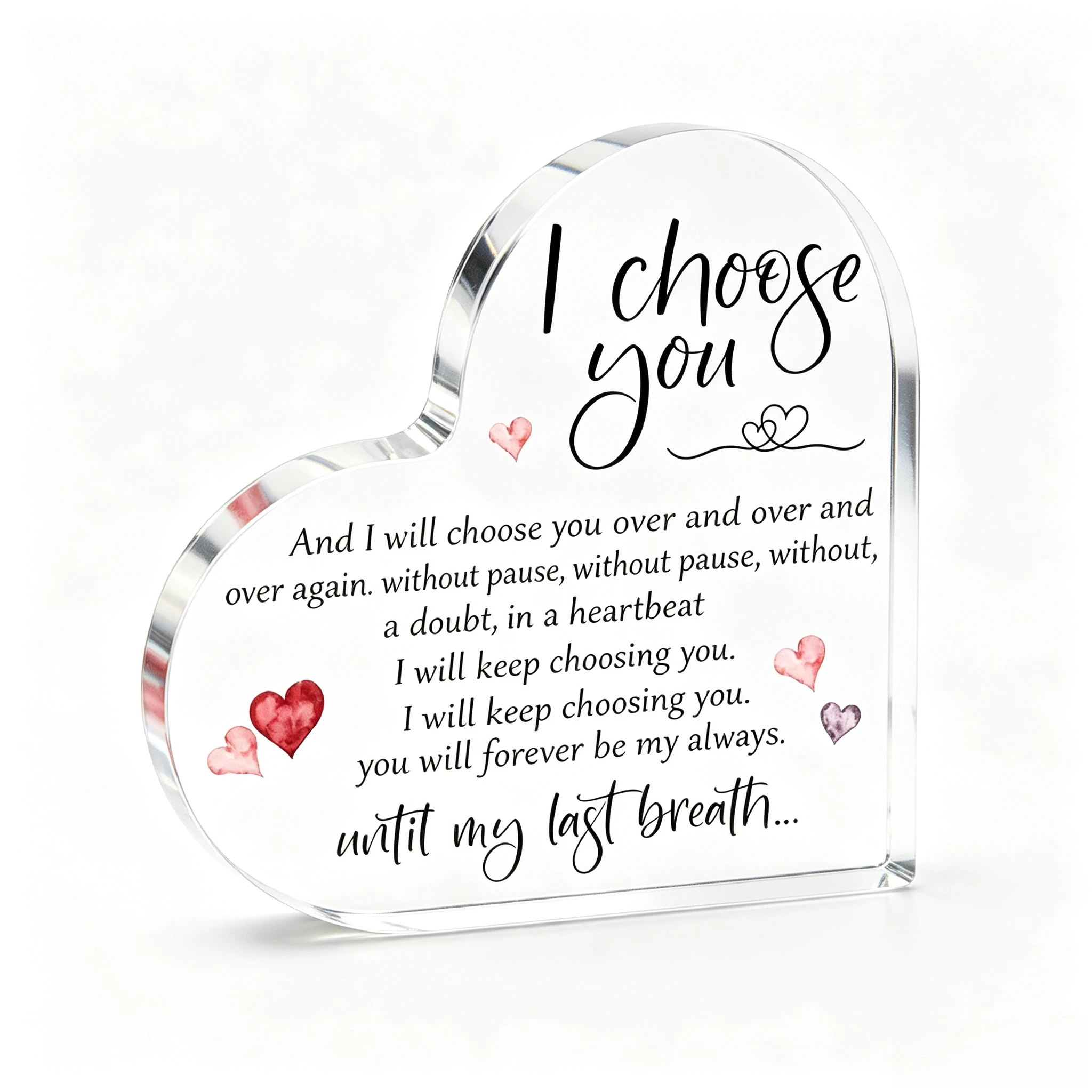 Sweet Watercolor Hearts Heart‑Shaped Acrylic Ornament, Sentimental Anniversary Wedding Present for Partner