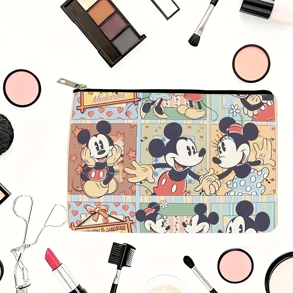 1 حقيبة مكياج ديزني ميكي وميني تحت عنوان، حقيبة تخزين المجوهرات، حقيبة تخزين مثالية للسفر بسحاب - هدية عيد ميلاد ممتعة #2