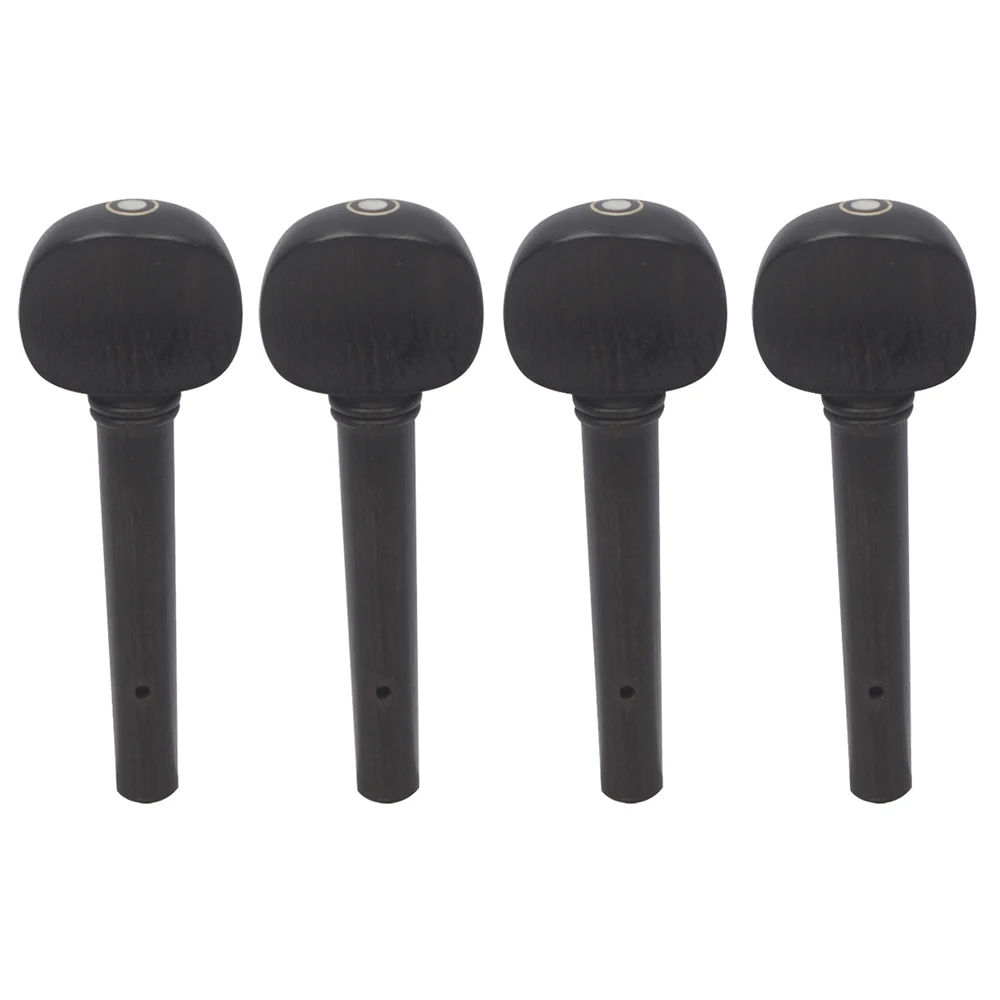 4 Pcs/Set Violin Tuning Pegs Tuners Ebony String Instrument Accessories for 1/8 1/4 1/2 3/4 4/4 Fiddle Musical Instrument Parts