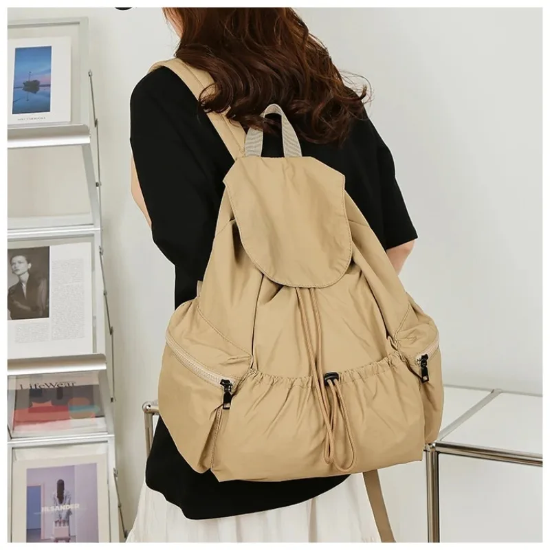 Damen Große Kapazität Reise Sport Bapa Lazy Sle Reißverschluss Kett String Doppelte Umhängetasche Weiches Nylon Wasserdicht