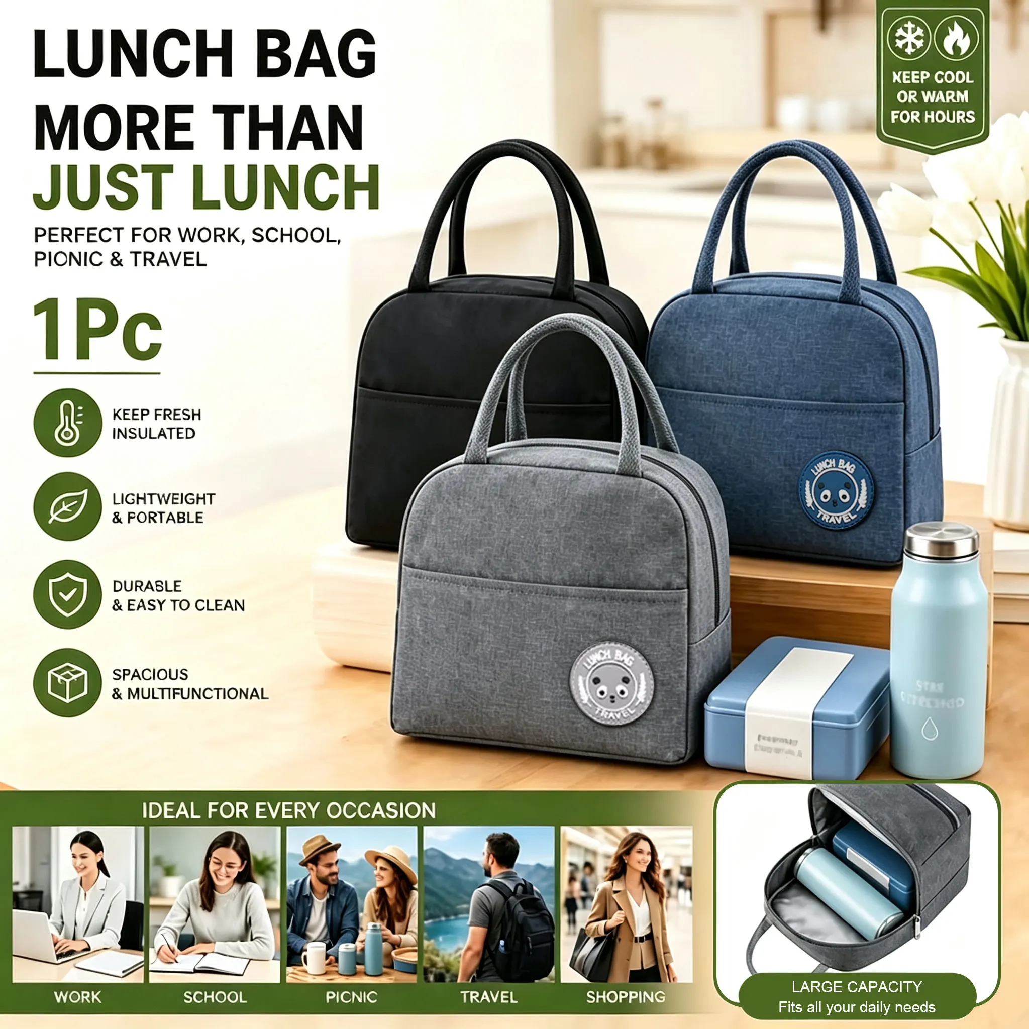 Saco de almoço isolado isolamento bento pacote folha de alumínio saco de arroz pacote de refeição pacote de gelo estudante bento almoço bolsa isolamento