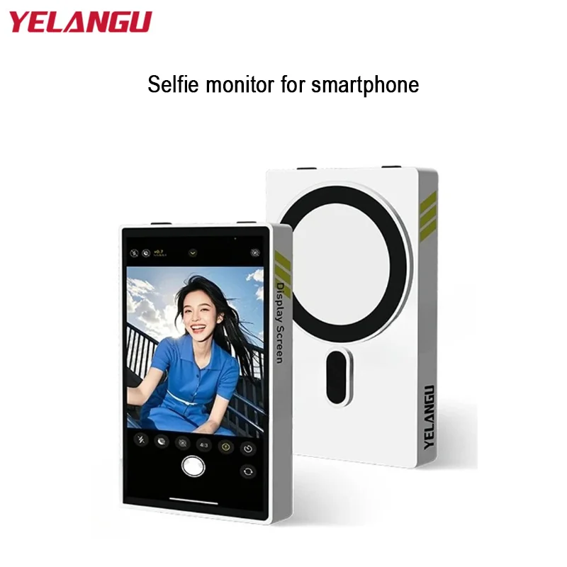 YELANGU TP01 Smartphone Wireless Magnetic Selfie Monitor Screen for Smartphone Vlog Live Stream Video Recording VS KingMa PH01
