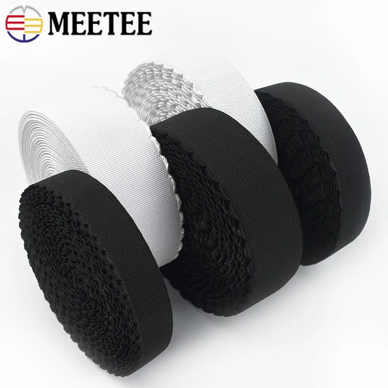 

5Meters 10-50mm Polyester Elastic Bands for Bra Shoulder Pants Waist Rubber Tapes Garment Stretch Webbing DIY Sewing Accessories
