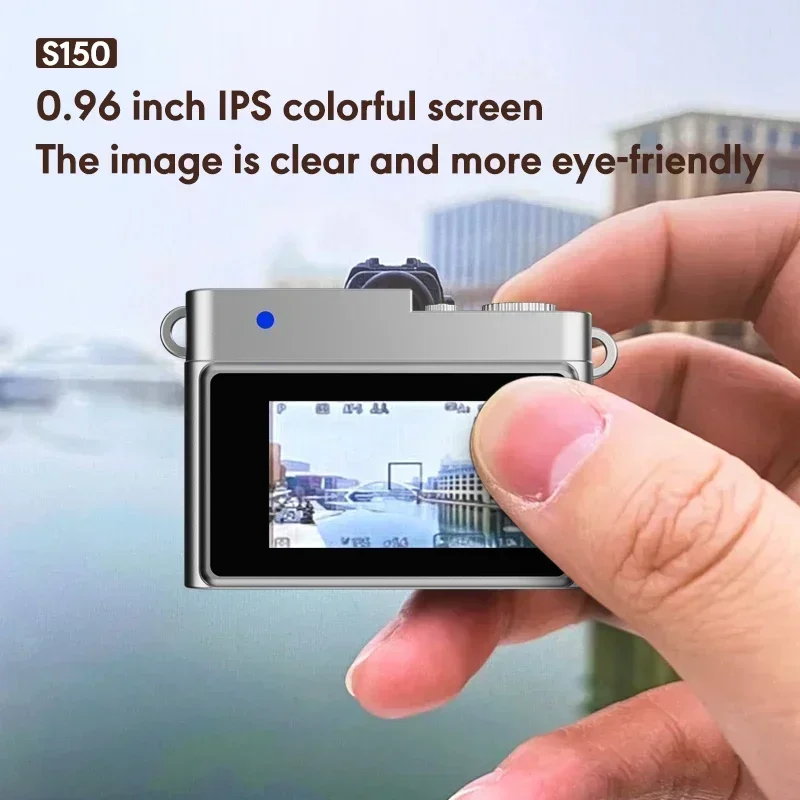 Mini Retro Digital Camera 1080P Video Recorder with LED Fill Light 0.96 Inch IPS Screen Portable Vintage Style Camera