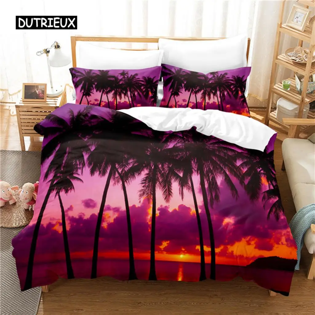 

Coconut Tree Beach Bedding Set Duvet Cover Set 3d Bedding Digital Printing Bed Linen Queen Size Bedding Set Fashion Design