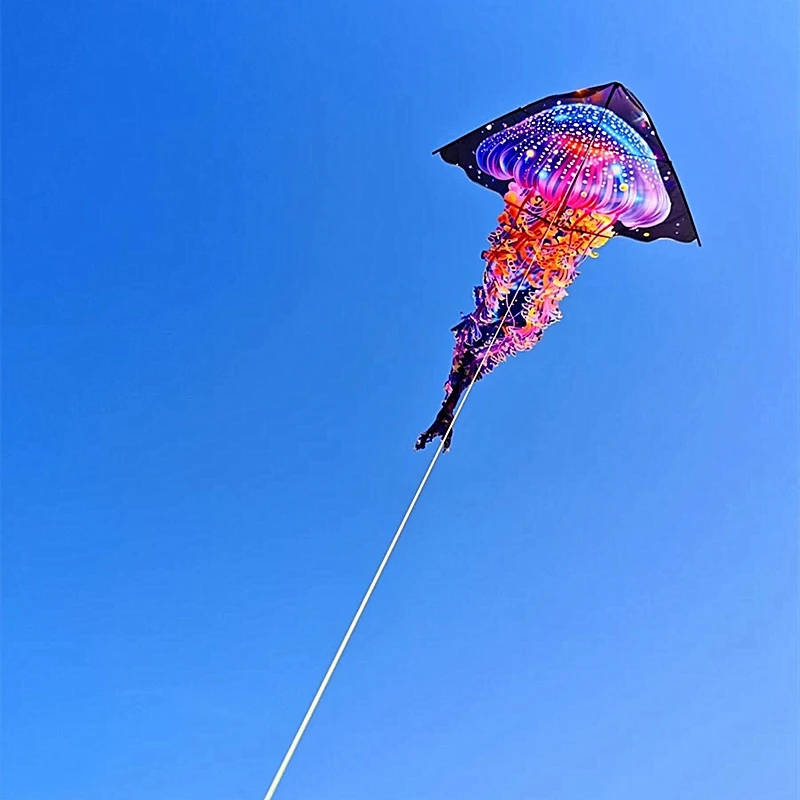 free shipping jellyfish kite carretilha de pipa kite drachen aufblasbar juego basta wind kite children linha de pipa stunt kite