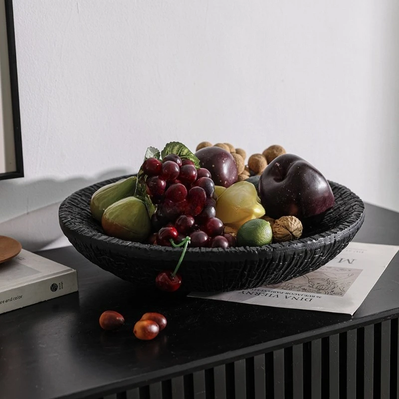 Wabi Sabi retro dried fruit basin living room coffee table dining room bar table top resin ornament home fruit plate model room
