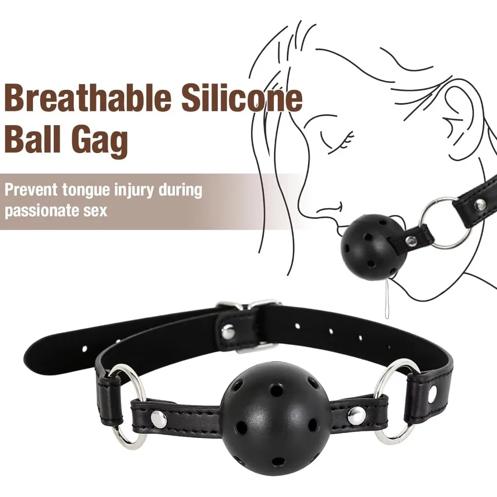 2 in 1 Leather Sex Bondage Set BDSM Anal Hook with Ball Gag Anal Trainer Role Play Butt Plug Fetish Slave Sex Toys for Woman Man