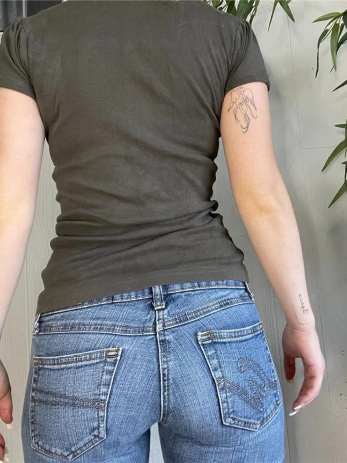 Cseta de Mujer Estilo Americano, Corte Ajustado, Color Puro, Cuello Redondo, Manga Corta, Informal, con Botones, para Prim...