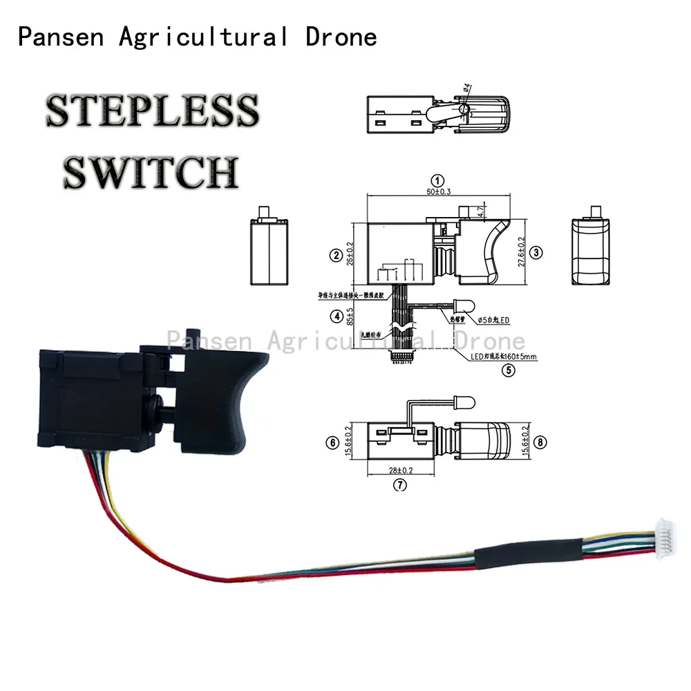 High Power 1000W EDF Brushless Motor System Kit 50mm 64mm 70mm Turbo Fan ESC Blower with Switch for RC Jet UAV view 4