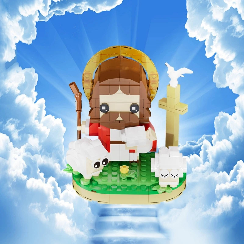 

MOC Shepherd Jesus Model Building Blocks Creative Design Christian Priest Figure Assembled Brick Toys DIY Children's Toys Gifts