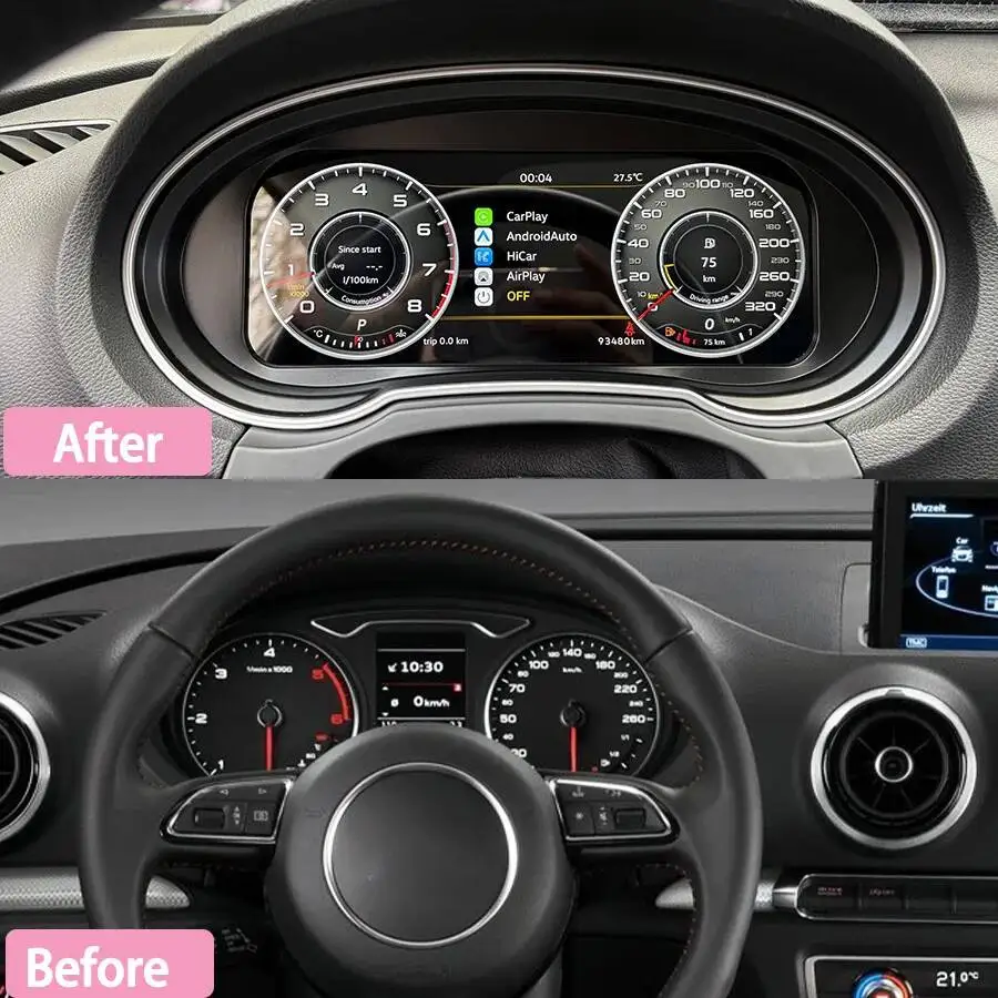 Tachometer Odometer For Audi A3 2013-2020 LCD Instrument Cluster Digital Dashboard Panel Virtual Cockpit GPS Speedometer Clock