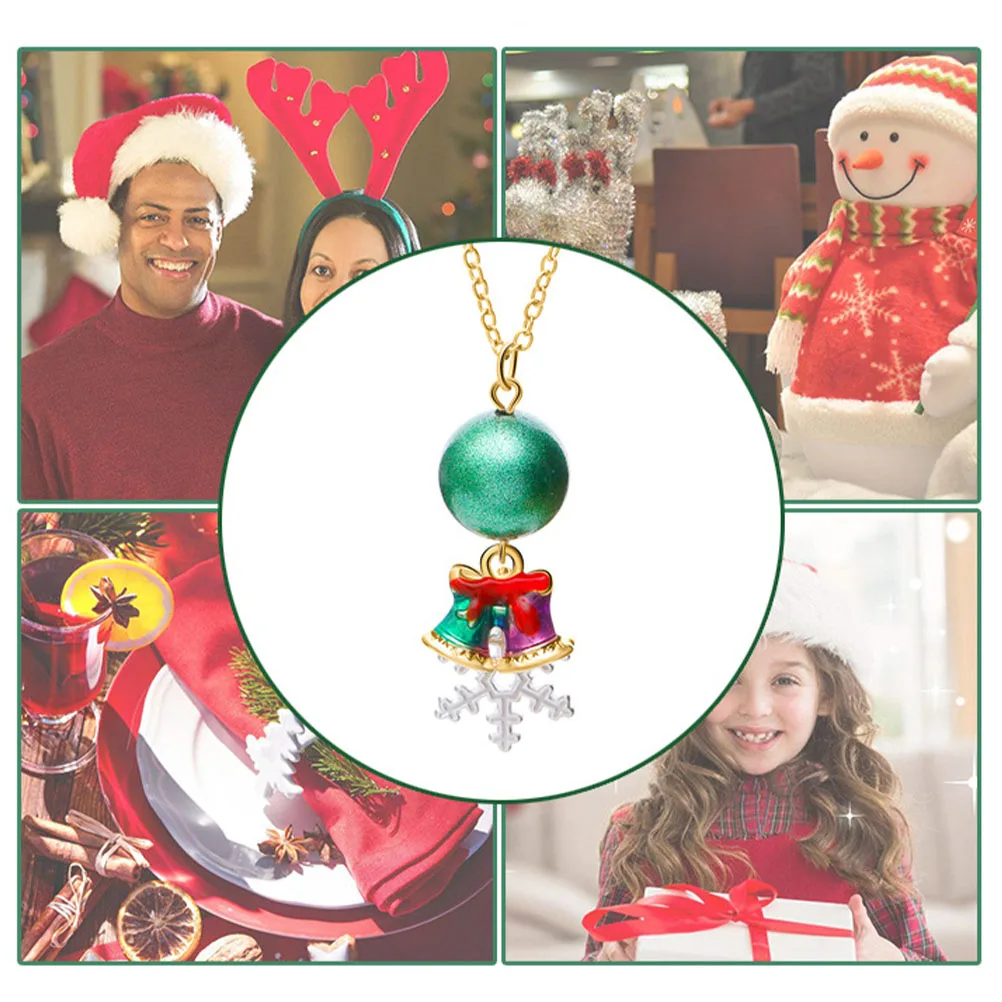 

1Set Christmas Necklace Earrings Set Lovely Xmas Jewelry Party Accessories Women Gift Family Gathering Lovely Xmas Jewelry