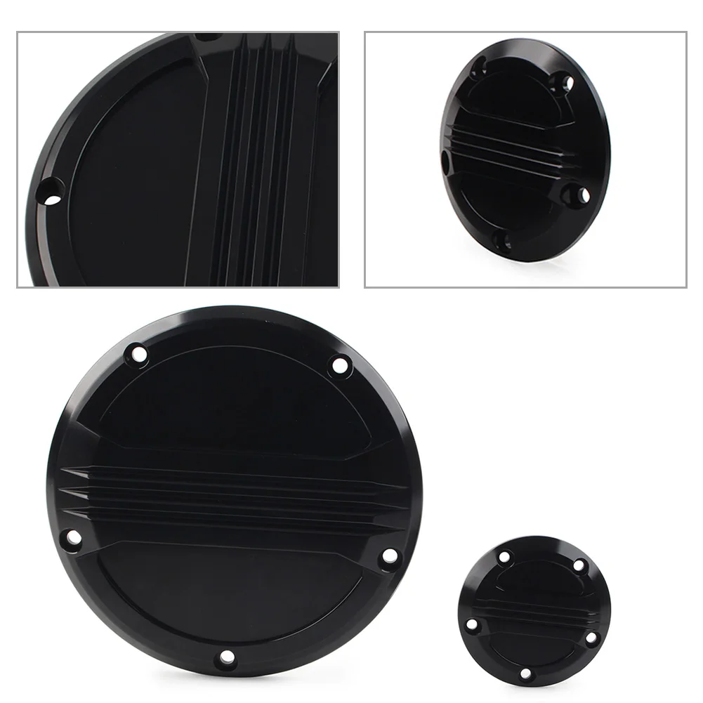 

Black Aluminum Motorcycle 5-Holes Derby Timing Timer Cover For Harley Touring Street Glide Road King Fatboy