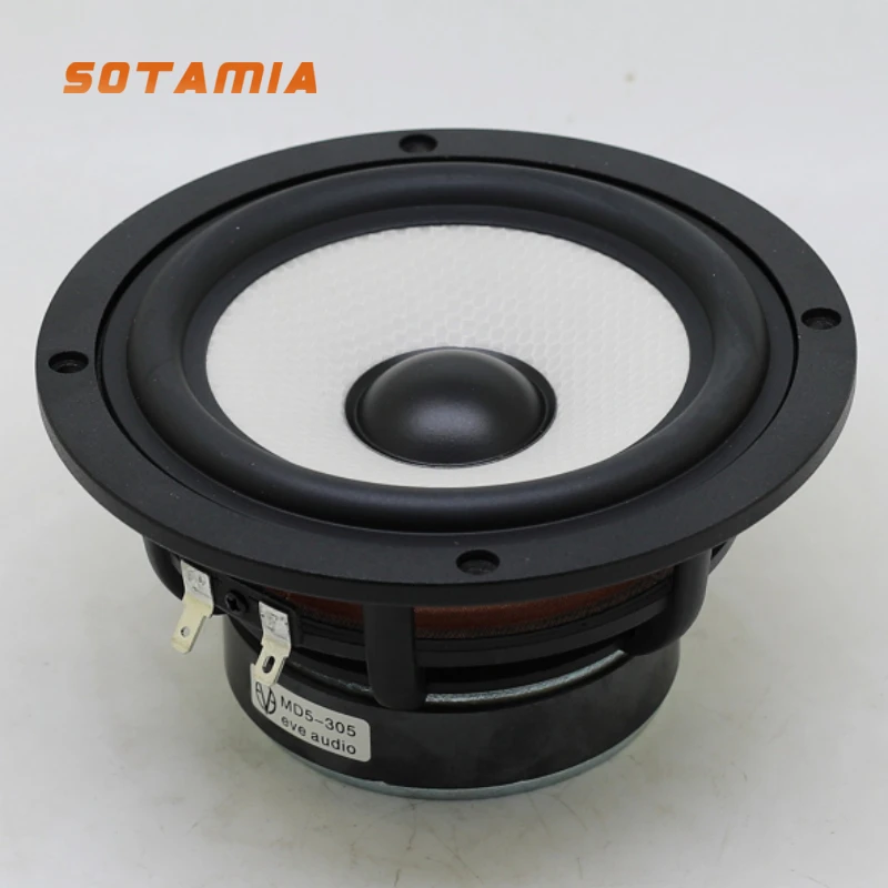 

SOTAMIA 1Pcs 5.5 Inch Mid Bass Audio Speaker 6 Ohm 50W Fever Grade Honeycomb Basin Glass Fiber Mid Woofer Monitor Level Speaker