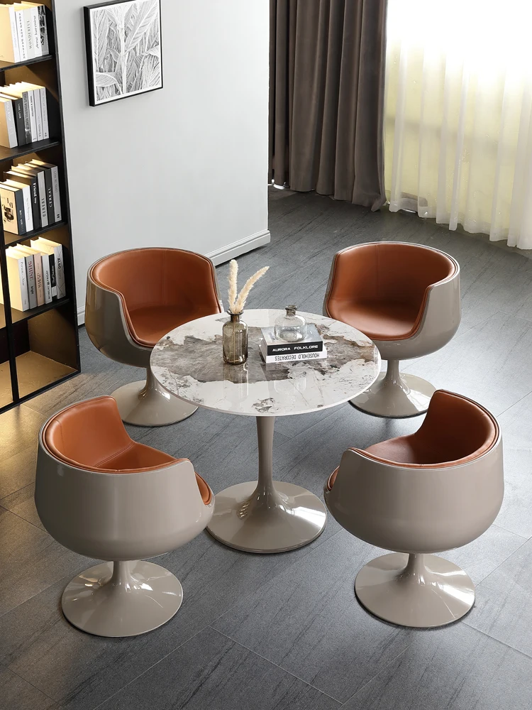 

Rock table and chair combination round marble creative modern meeting negotiation leisure reception table