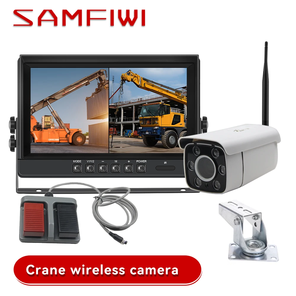 9inch IPS Screen Monitor with 1080p 30x optical zoom wireless Camera digital signal for crane/tower crane/forklift