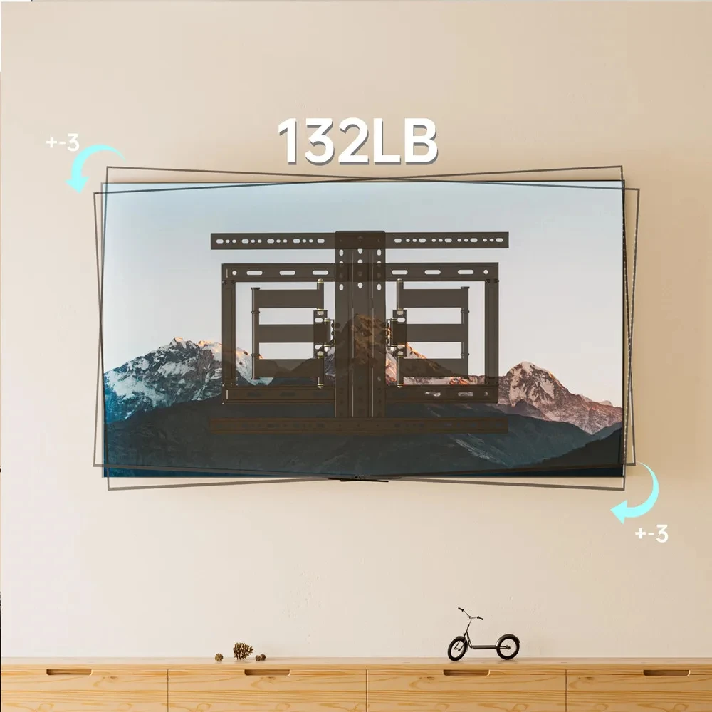 Full Motion TV Wall Mount for 40-85 inch TVs, TV Bracket with Dual Articulating Arms, Tilt, Swivel, Extension, Max VESA 600x400