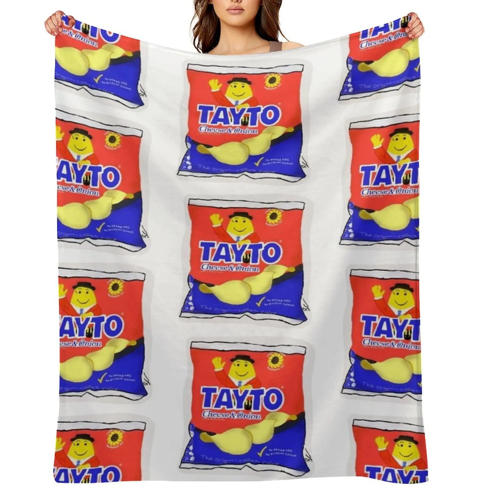 

Tayto cheese and onion Irish Throw Blanket Kid'S Bed Nap Softest Blankets