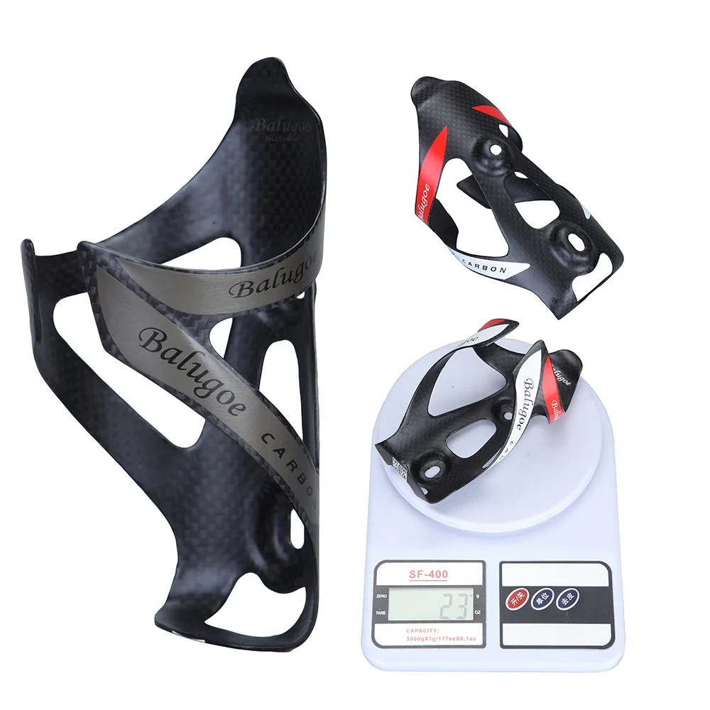 BALUGOE Label Carbon Fiber 3K Matt Shiny Bottle Cage Mountain Road Bike Water Cup Holder Folding Bicycle Water Bottle Rack 74mm
