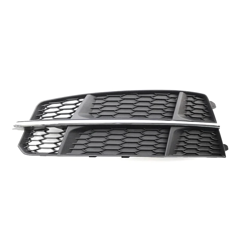 Left Front Lower Bumper Fog Light Grille Grill Cover 4G0807681AN for Audi A6 C7 S-Line 2014-2018 Black Chrome