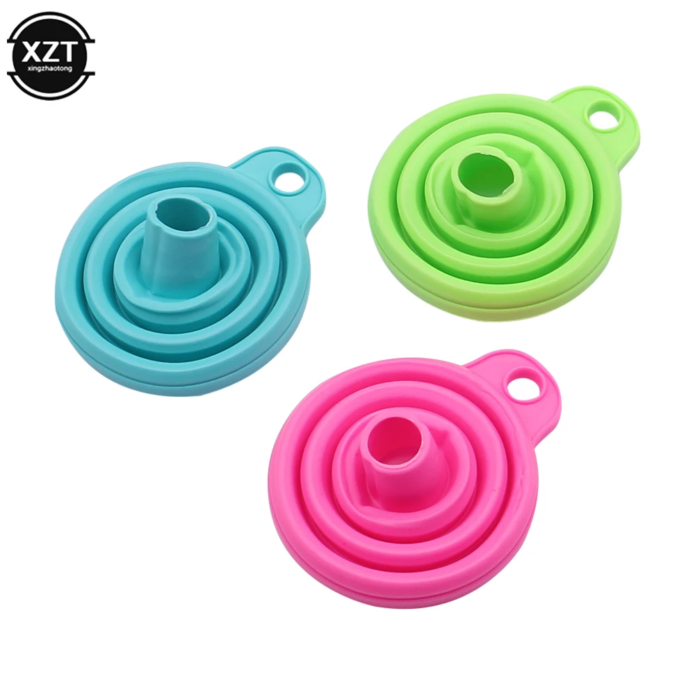 Entonnoir universel pliable en silicone pour trémie de carburant, outils de cuisine, entonnoir moteur, bière, huile, liquide, voiture