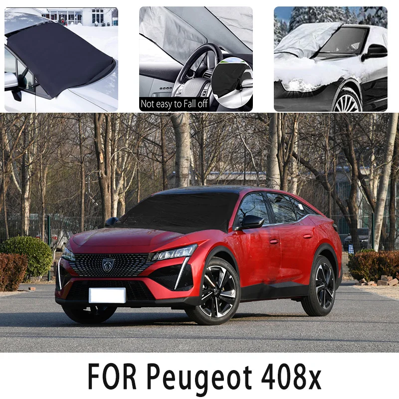 

Чехол Carsnow, переднее покрытие для Peugeot 408x, защита от снега, теплоизоляция, защита от солнца, ветра, мороза, автомобильные аксессуары