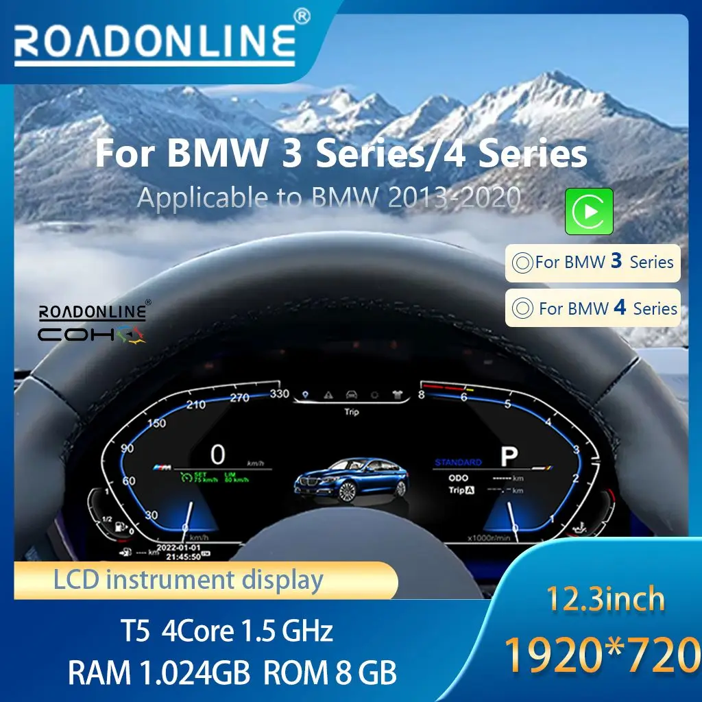 

Для BMW 3 серии 4 F30 F31 F34 F32 F33 F36 2013-2020 Автомобильный цифровой кластер ЖК-дисплей Приборная панель Carplay Кабина Виртуальный инструмент