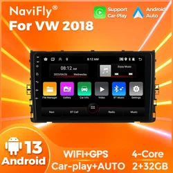 Car radio suitable for Volkswagen VW T-Cross MQB 2018+ Android 13  2Din multimedia video player GPS navigation Carplay+Auto WiFi