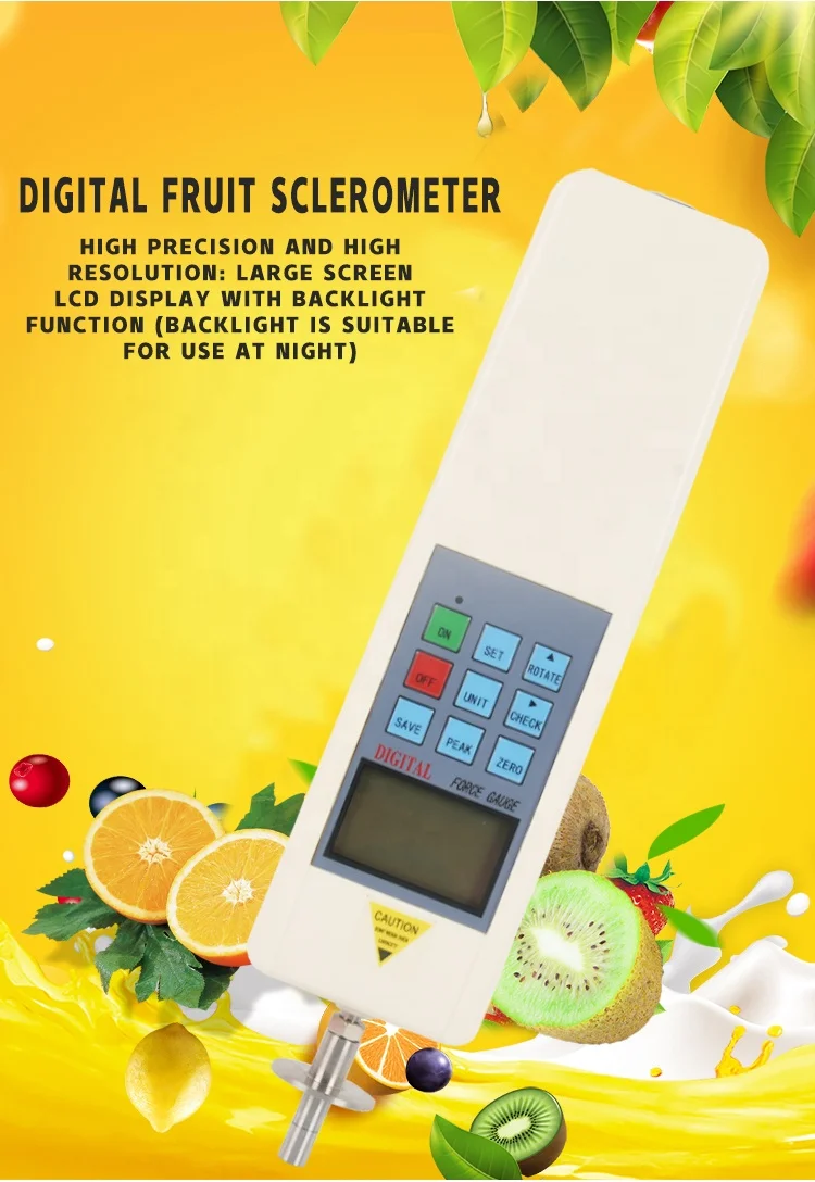 Handheld Digital Fruit Penetrometer 0.5% Accuracy, LCD Display, Portable Fruit Hardness Tester Factory Manufacturer