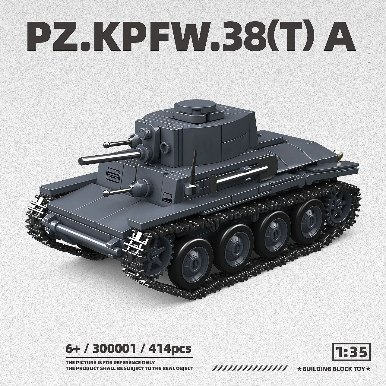 Germany Military Batisbricks Building Block PzKpfw38 (t) Type A Light Tank Army Force Brick Model Sets ConstructioToy For Gift