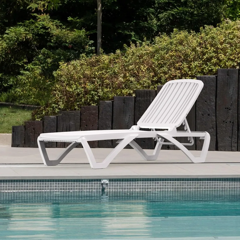 

Domi Pool Lounge Chair, Aluminum Adjustable Lounge Chair for Outside, All Weather Plastic Chaise Lounge Outdoor for Beach Deck L