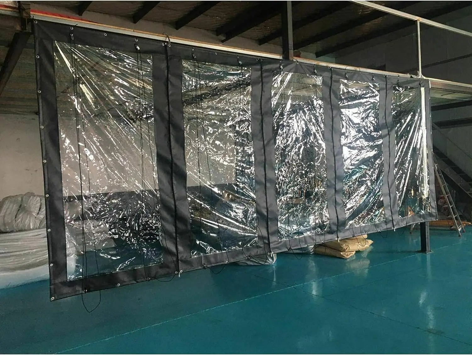 8 * 8FT PVC Waterproof Tarp Transparent PVC Rain Cloth PVC Curtain Greenhouse Cover Dustproof Curtain Clear Awning Canopy