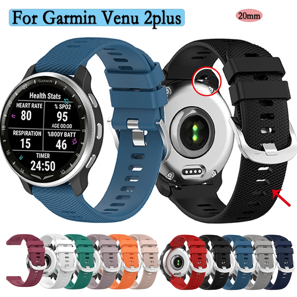 20mm band For Garmin Venu 2 plus/For Garmin D2 Air X10 Silicone Watch Bracelet Strap Watch Protective Accessories